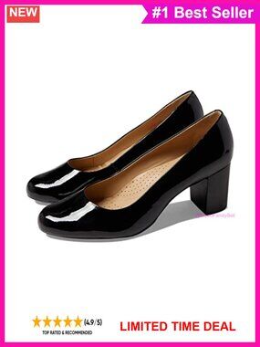 Marc Joseph New York Midtown Leather Block Heel Pump Cushioned Slip-On Work